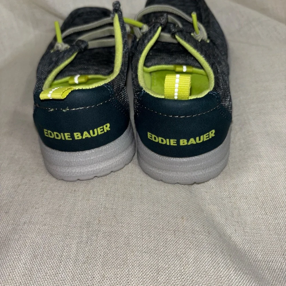 Eddie Bauer Kids Moccasins - Gray with Green Accents